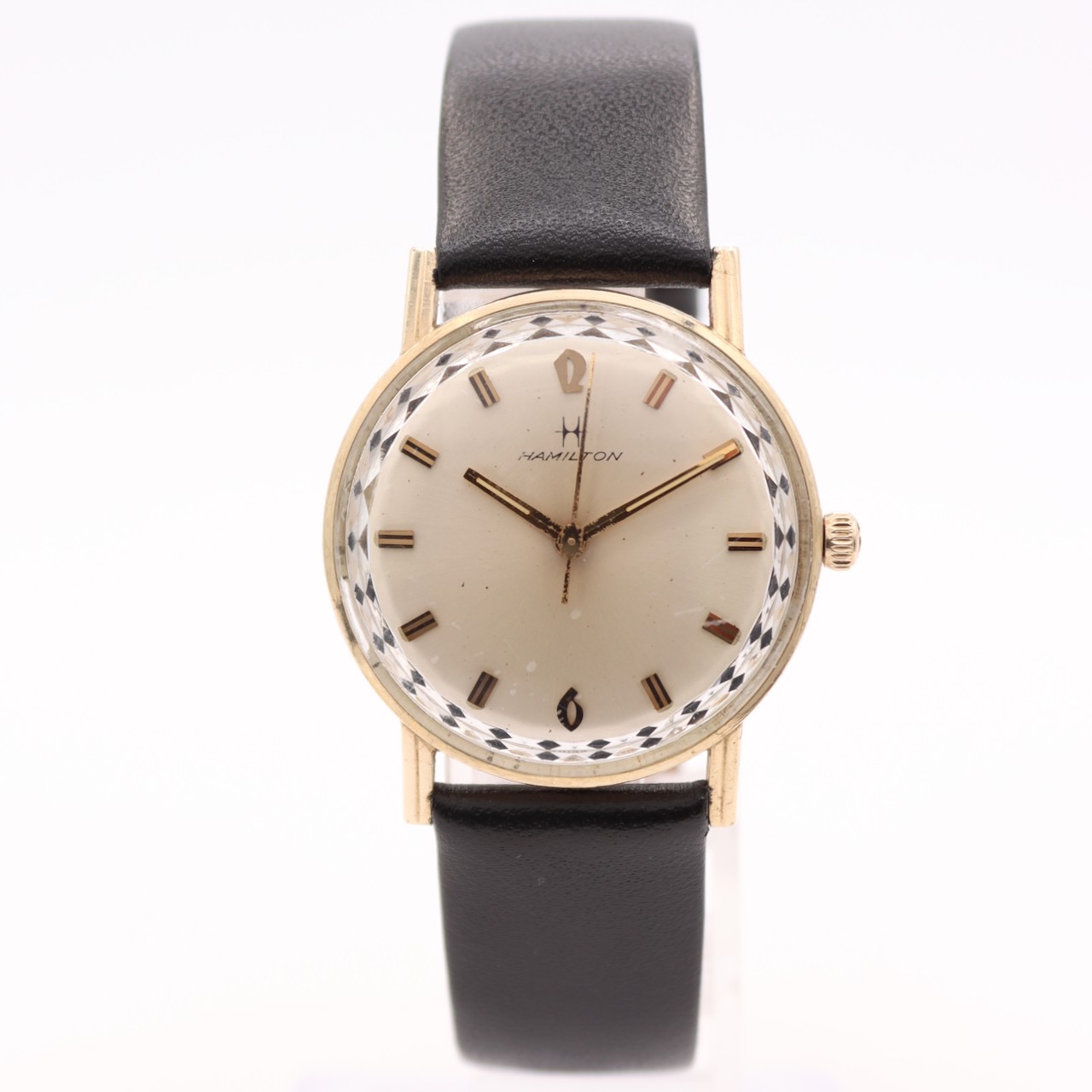 Vintage 32mm 1964 Hamilton Sea Ruler 17J Men\'s Mechanical Wristwatch 686 10k RGP