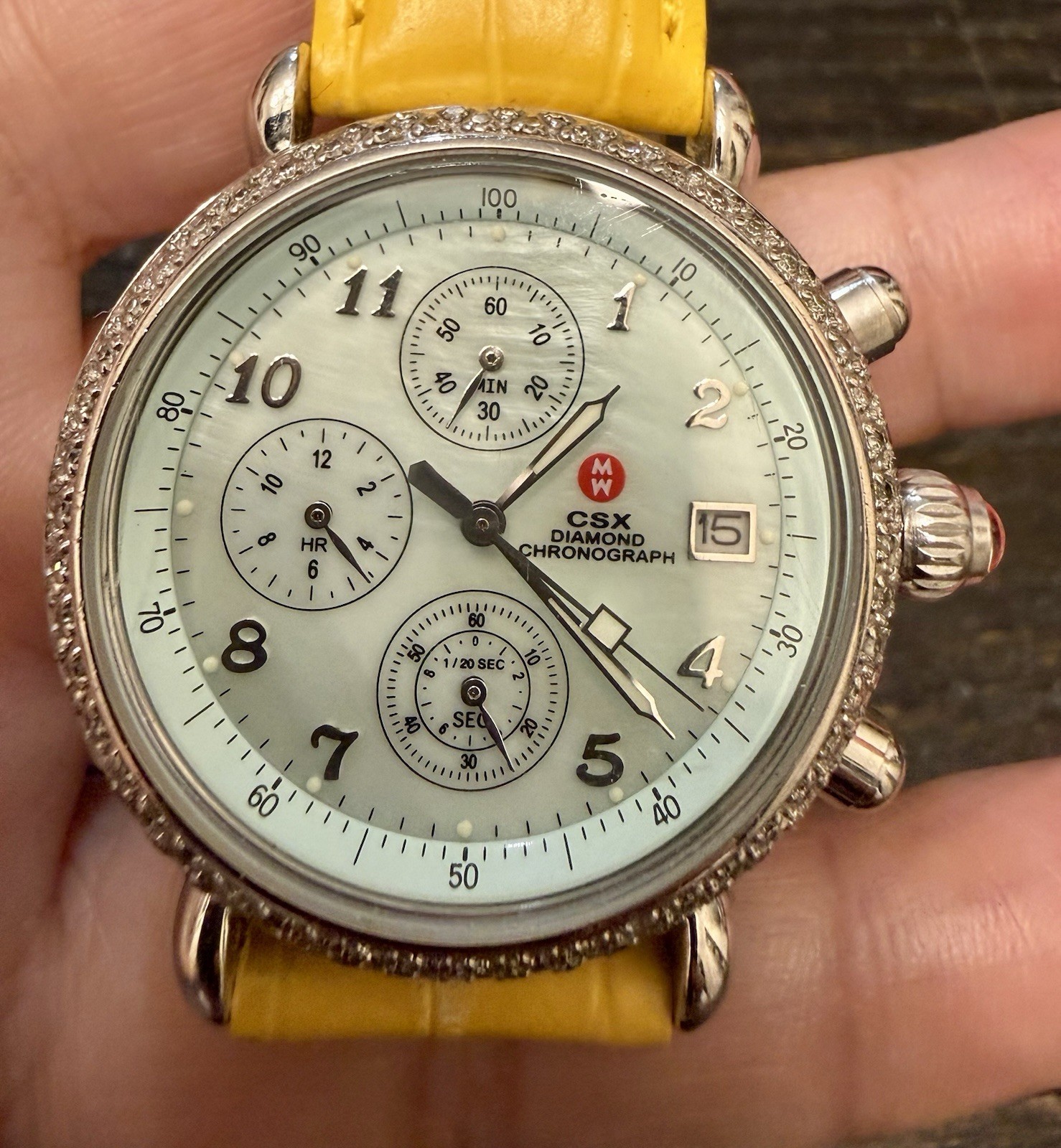 Michele CSX Diamond Chronograph Women\'s Watch 71-4000/5000  Mother of Pearl Dial