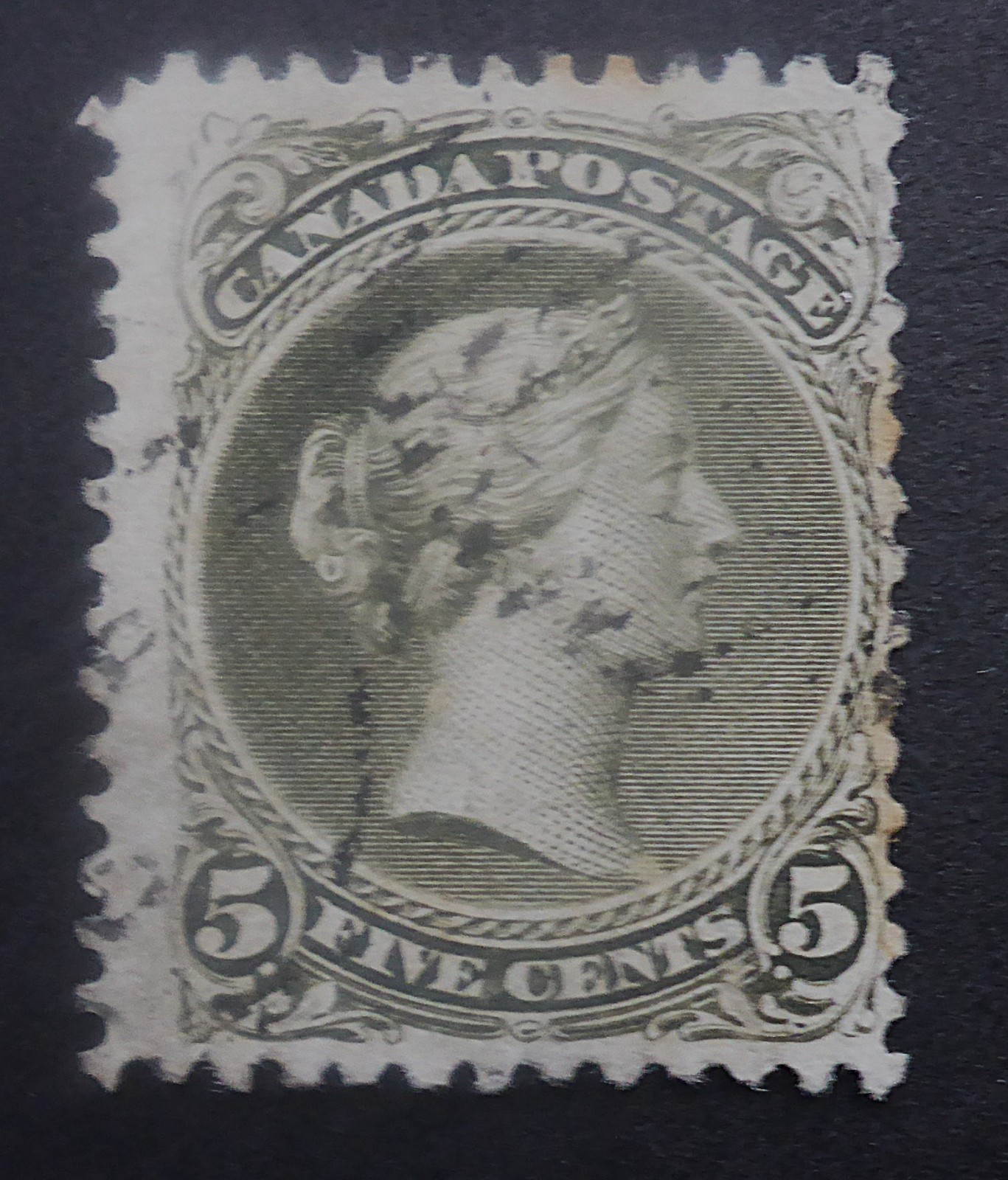 CANADA #26iv PERF.11.75 x12 (PAPER FLAW SEE PHOTOS) CAT.$130 CANADA #26iv PERF.11.75 x12 (PAPER FLAW SEE PHOTOS) CAT.$130