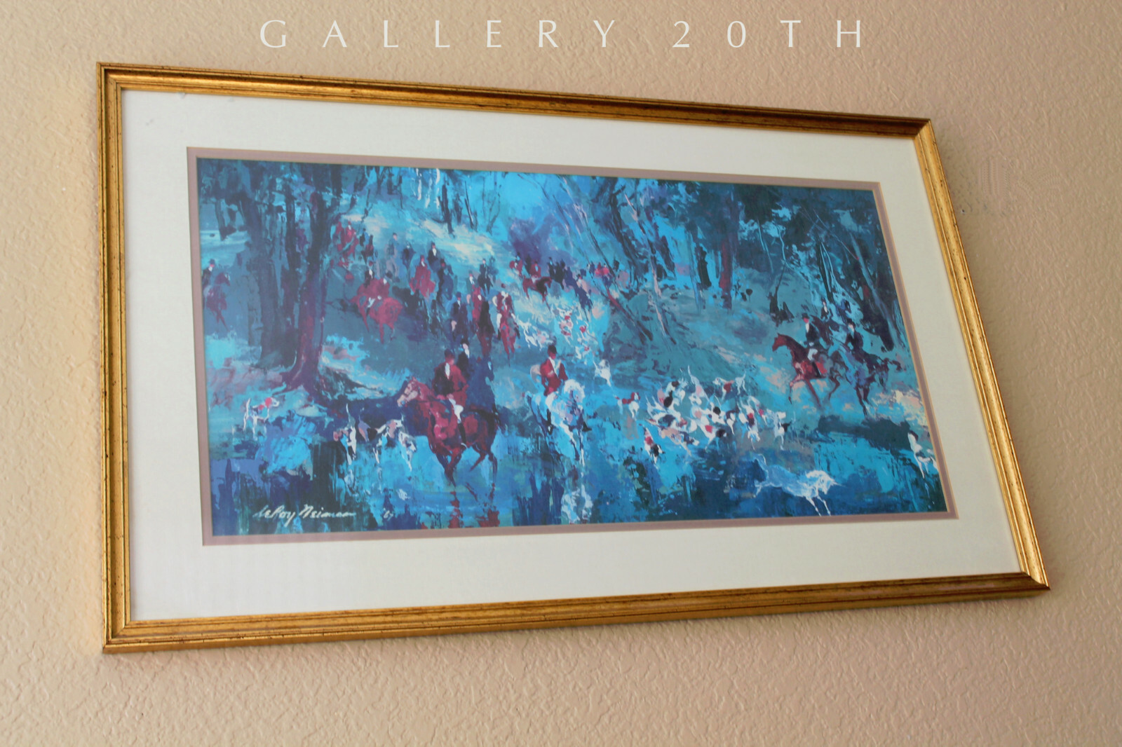 WOW LEROY NEIMAN HUNT OF THE UNICORN ORIG LITHOGRAPH 1967 PAINTING ART VTG MCM