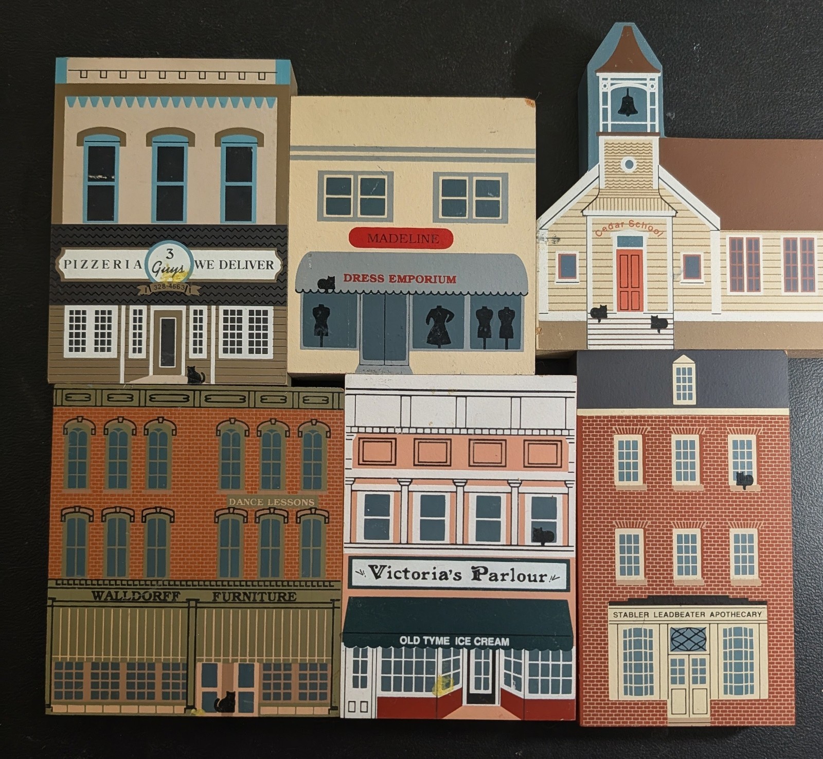 Cats Meow Village:Series VIII-XIV Set of 11 Wooden Buildings (Shipping Included)