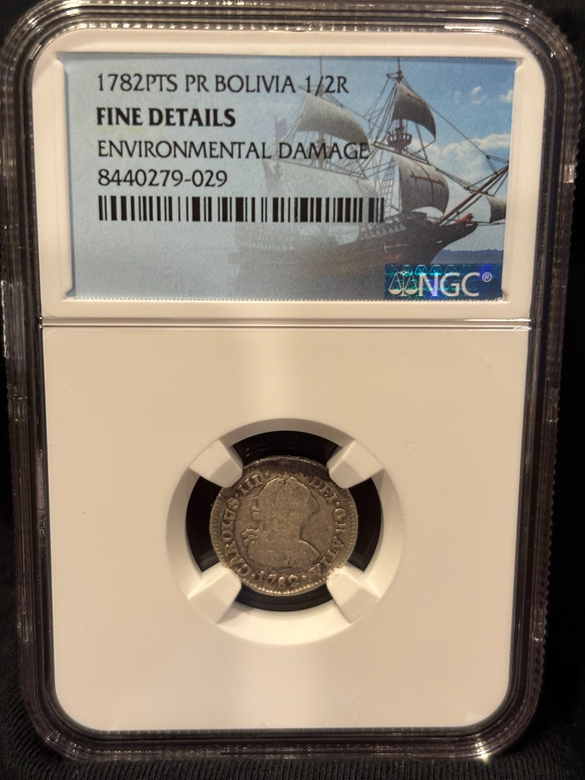 1782 PTS PR Bolivia 1/2 Real NGC certified 1782 PTS PR Bolivia 1/2 Real NGC certified