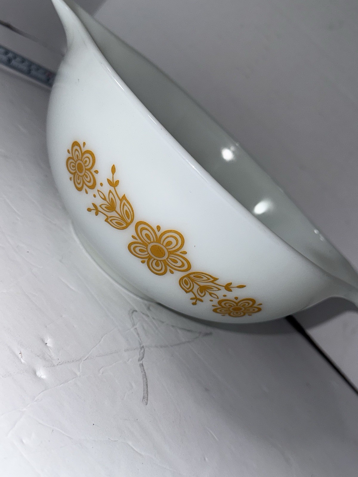Vintage Pyrex Cinderella Nesting Bowl #443 2 1/2 Qt Pt Butterfly Gold