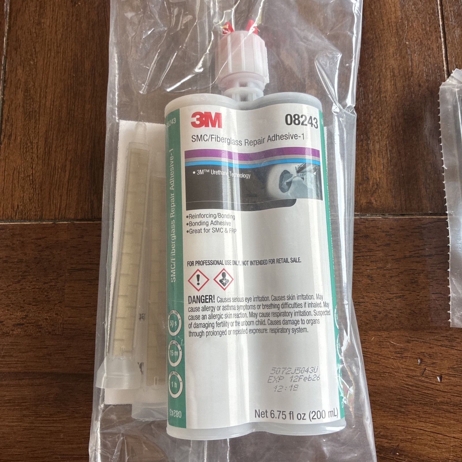 3M SMC/Fiberglass Repair Adhesive-1, 08243, Black, 200 mL Cartridge- Expired