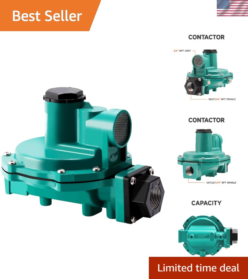 Heavy-Duty Propane Regulator, 1,600,000 BTU/hr | 2nd Stage, Metal Construction Heavy-Duty Propane Regulator, 1,600,000 BTU/hr | 2nd Stage, Metal Construction