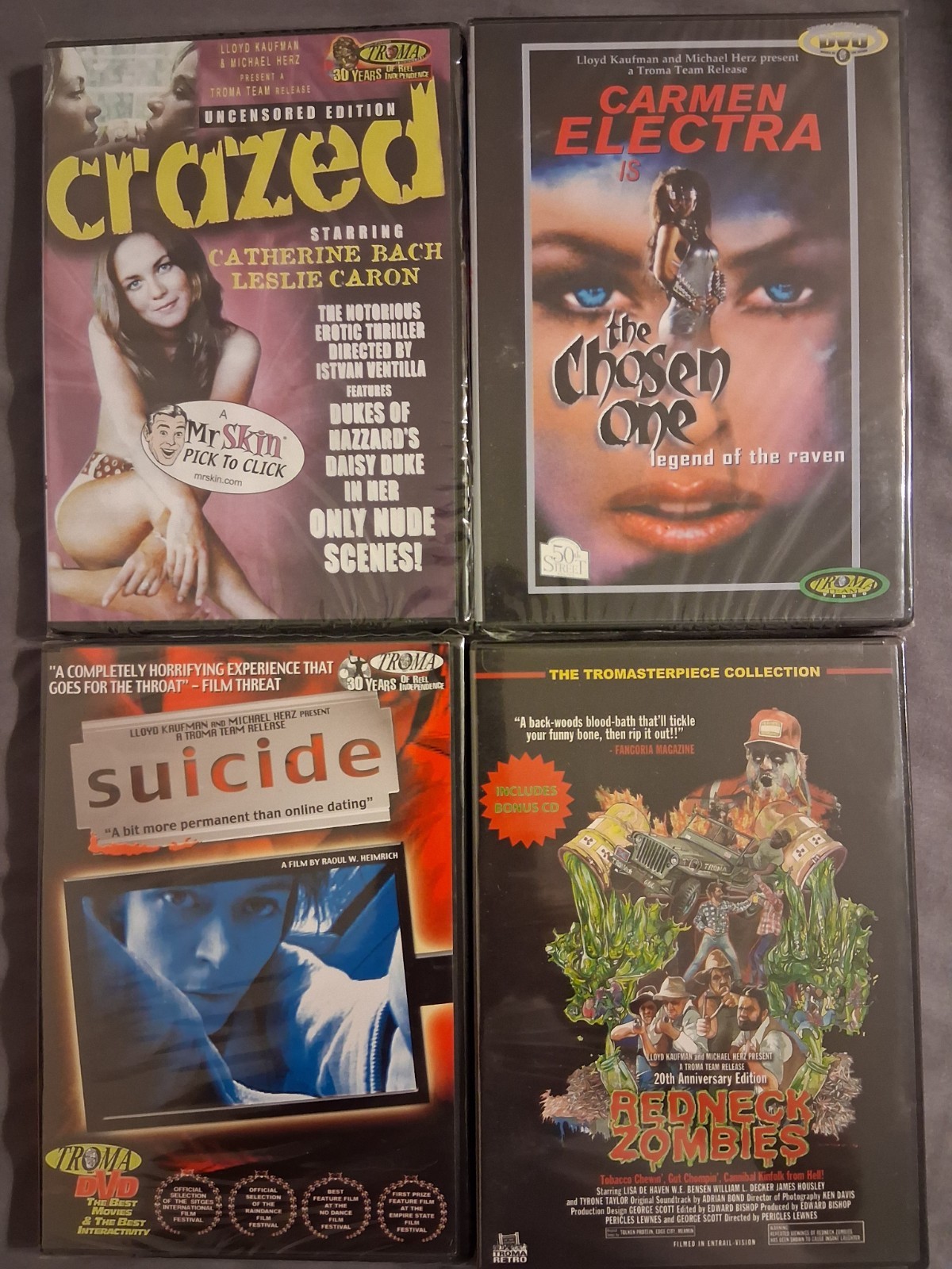 Troma Exploitation Films Lot of 4 - Brand New DVDs Carmen Electra Catherine Bach