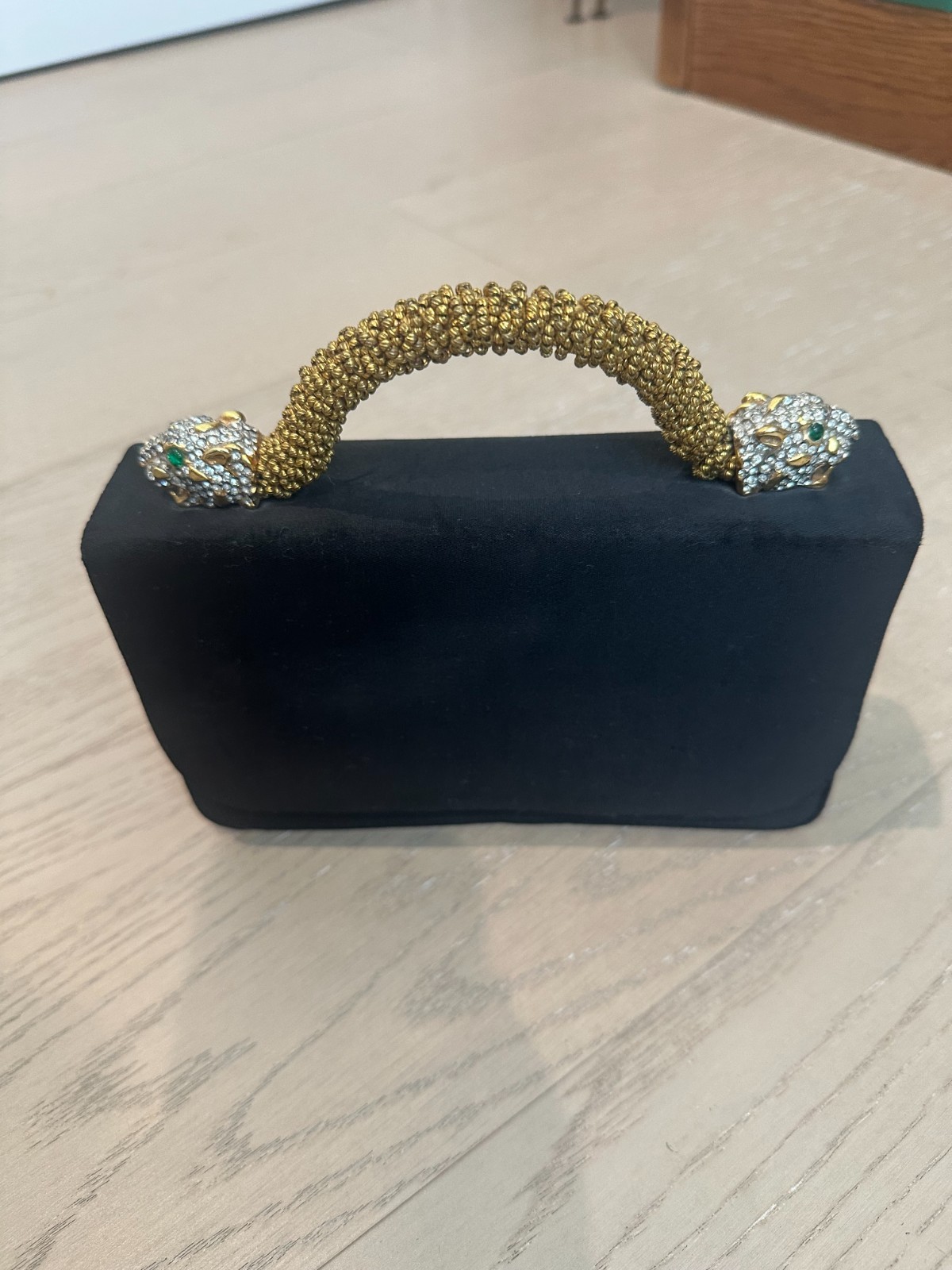 Vintage Kenneth Lane for Rosenfeld Rare 1960s Evening Purse with Panther Handle