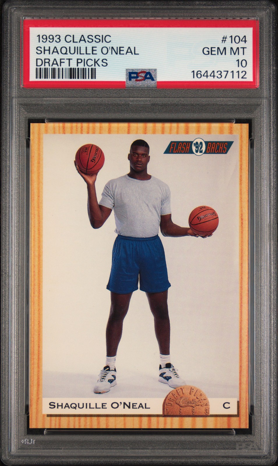 1993 Classic Draft Picks #104 Shaquille O\'Neal Draft Picks PSA 10 Magic HOF NBA
