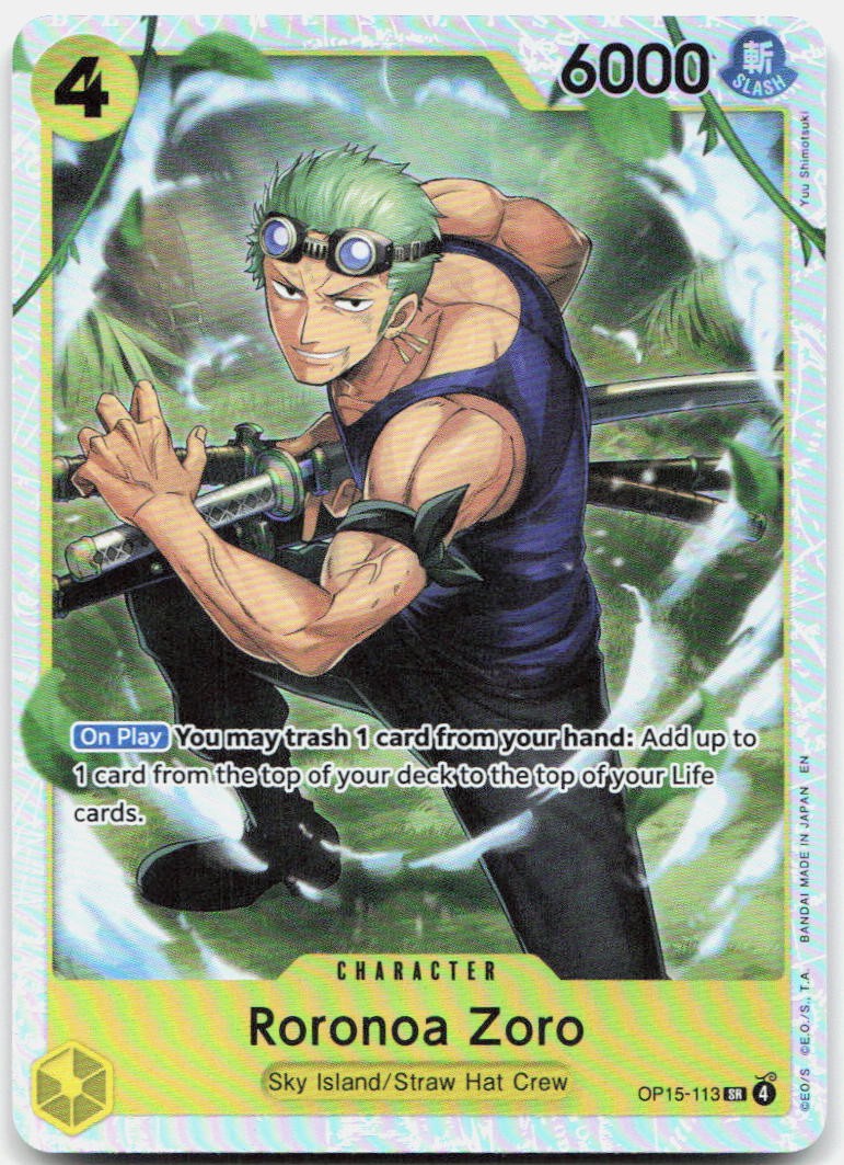 Roronoa Zoro OP15-113 NM Adventure on Kami\'s Island Super Rare Foil One Piece