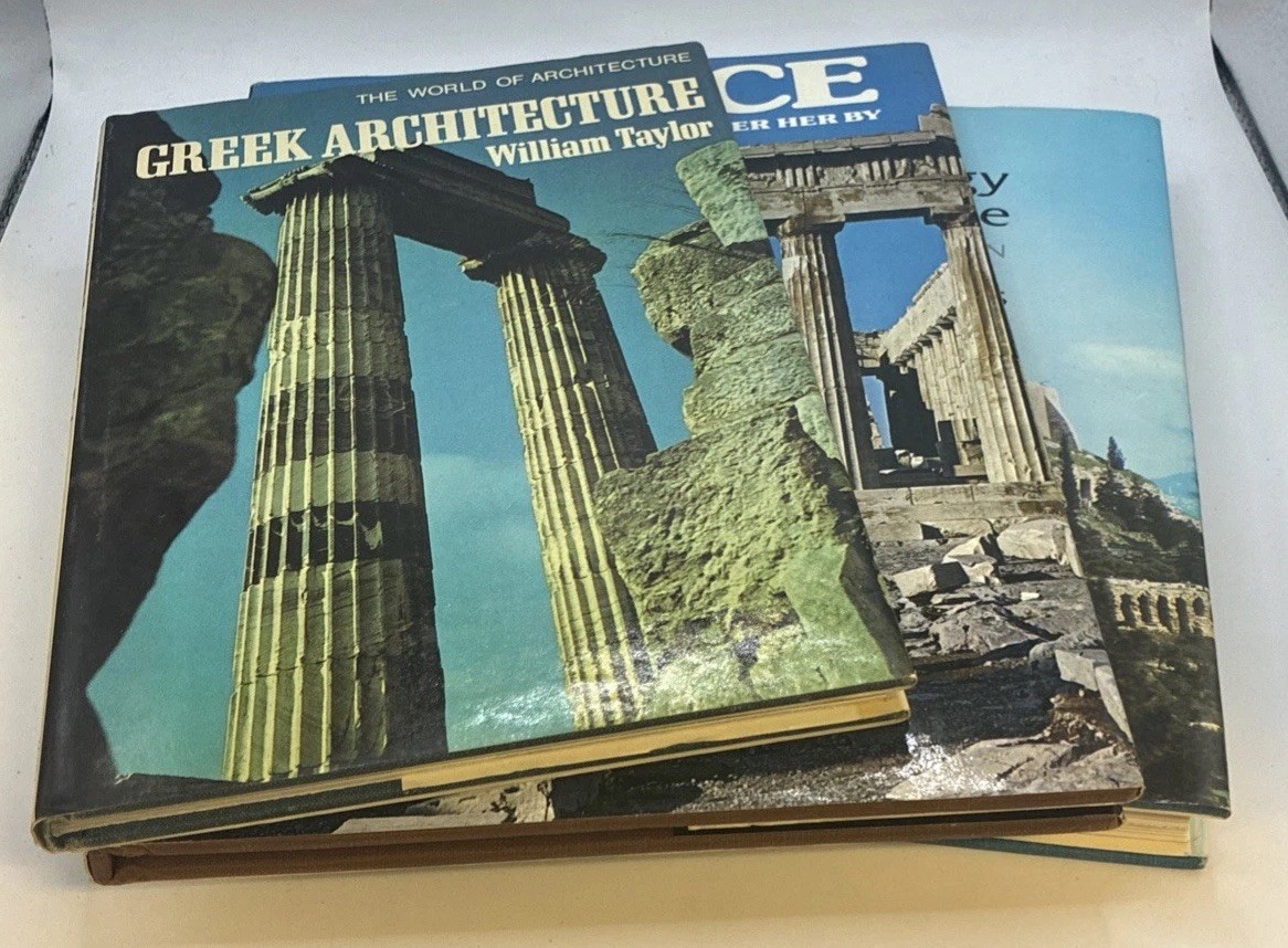 3 Vintage Books Of Greek architecture & Archaeology 1970s-80s