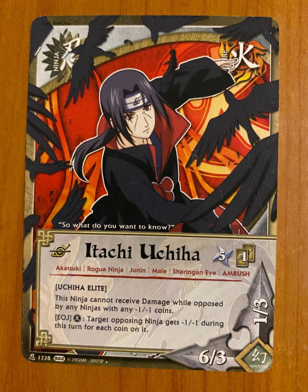 Itachi Uchiha - N-1228 - Uncommon - 1st Edition