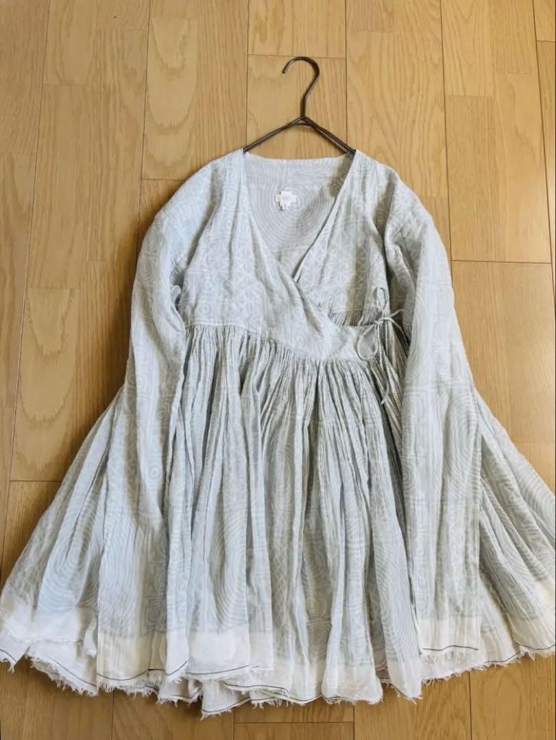 dosa Rabari Jacket Women\'s M Blue Patterned Open Front Cardigan Used Japan FS