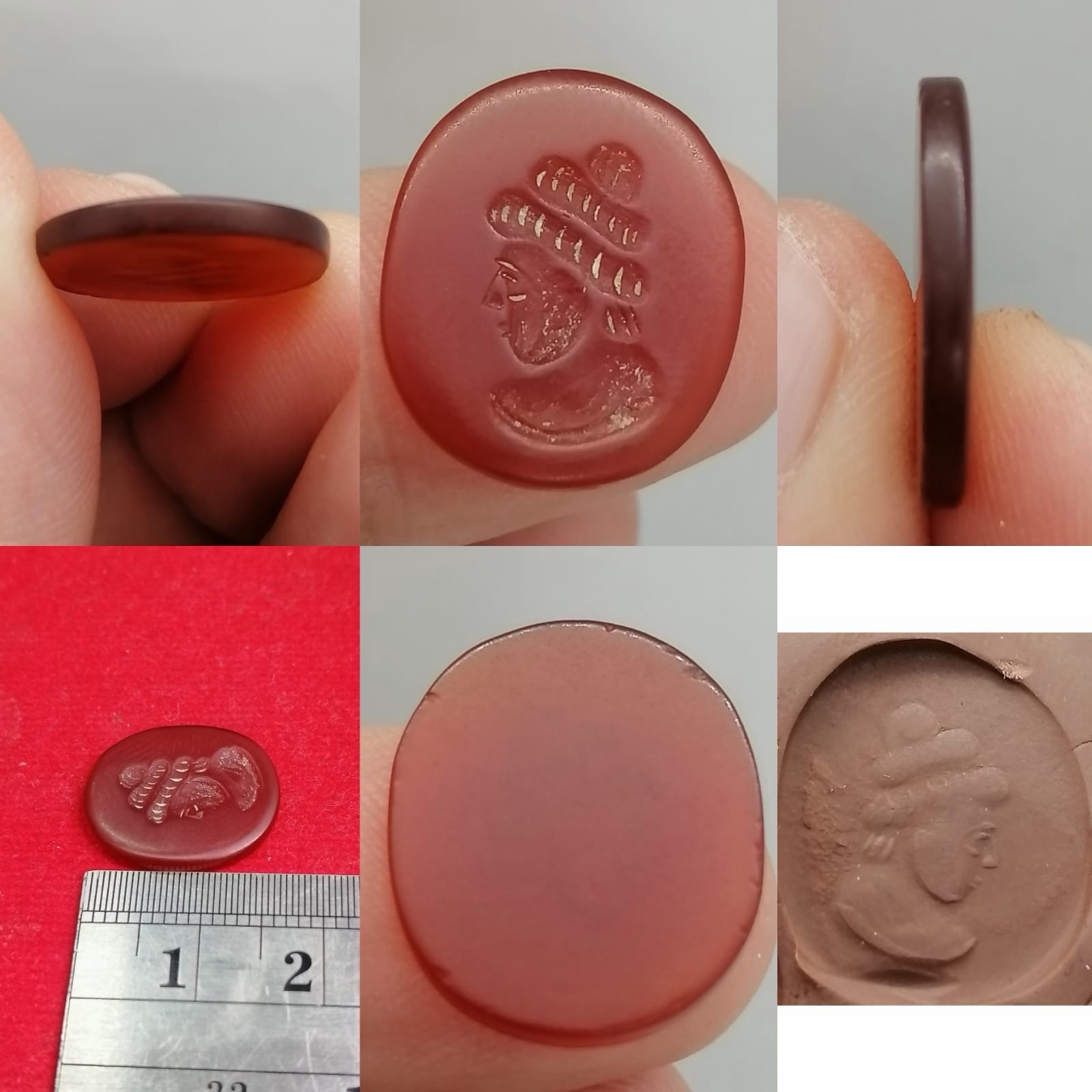 Roman Old Agate Intaglio Seal Stone Piece Roman Old Agate Intaglio Seal Stone Piece