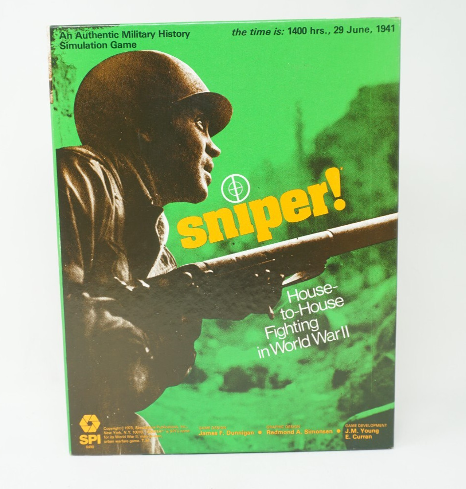 Vintage TSR SPI 1973 Board War Game: Sniper House-to-House Fighting Unpunched