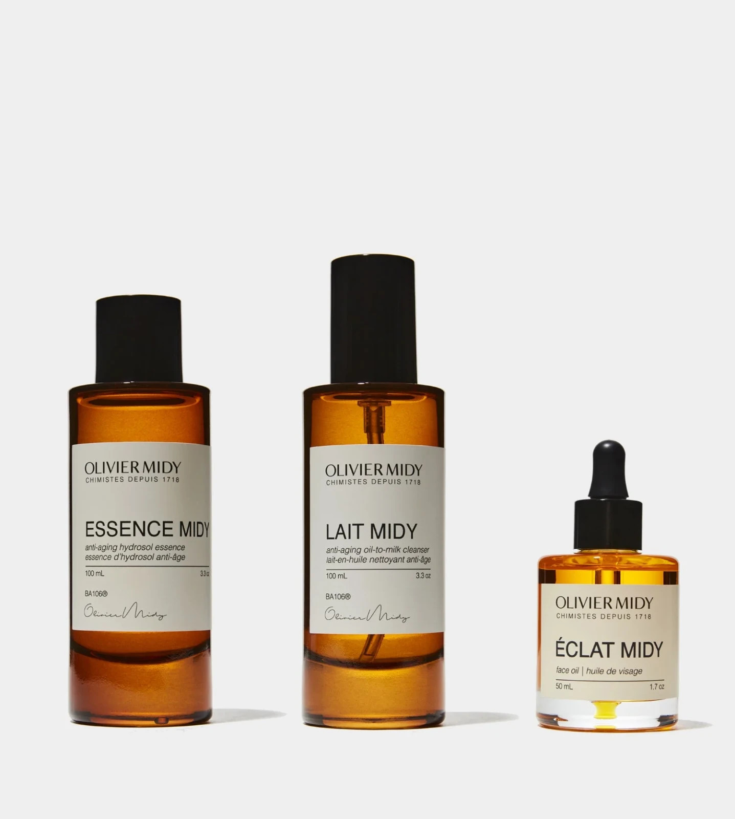 NEW Olivier Midy Le Systeme Midy 3pc Anti-Aging Face Wash Essence Oil Set