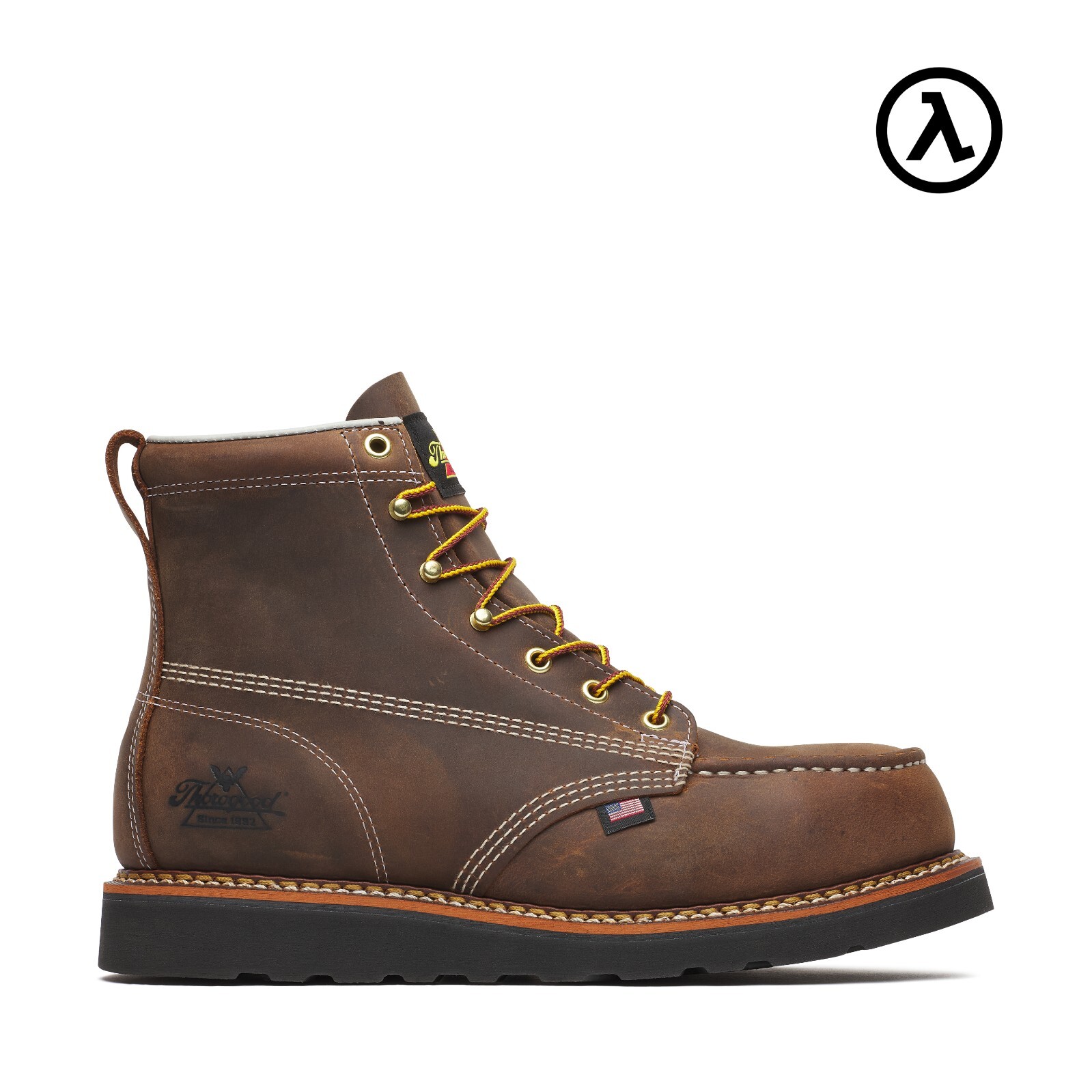 THOROGOOD AMERICAN HERITAGE 6″ CRAZY HORSE SAFETY TOE MOC TOE BLAC BOOT 804-4135
