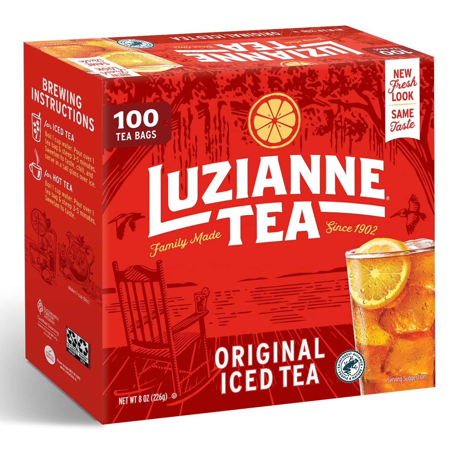 Luzianne Iced Tea Bags, Unsweetened, 400 Tea Bags (4 Boxes of 100 Count...