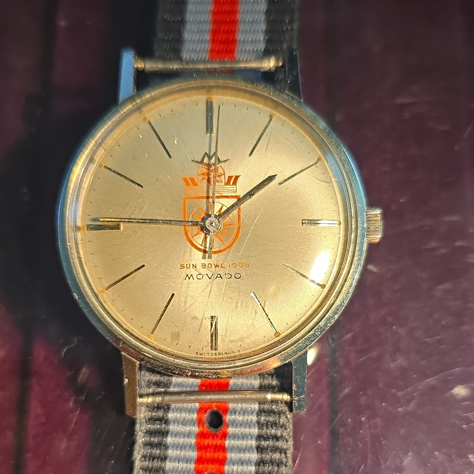Vintage Movado KingMatic Sun Bowl 1966 Analog Wristwatch Silver Dial SS Case Vintage Movado KingMatic Sun Bowl 1966 Analog Wristwatch Silver Dial SS Case
