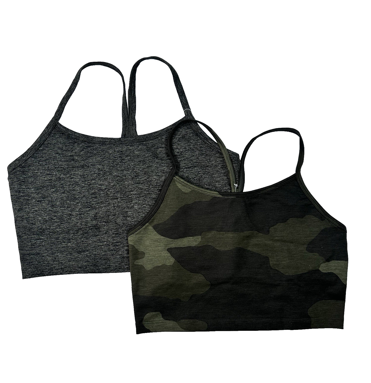 NWT Offline by Aerie The Hugger Crop Built In Bra Tank Racerback Camo Gray L M