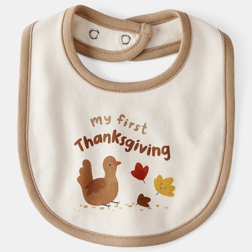 Carter\'s My First Thanksgiving Baby Bib NWT - Infant Teething Fall Turkey Carter\'s My First Thanksgiving Baby Bib NWT - Infant Teething Fall Turkey