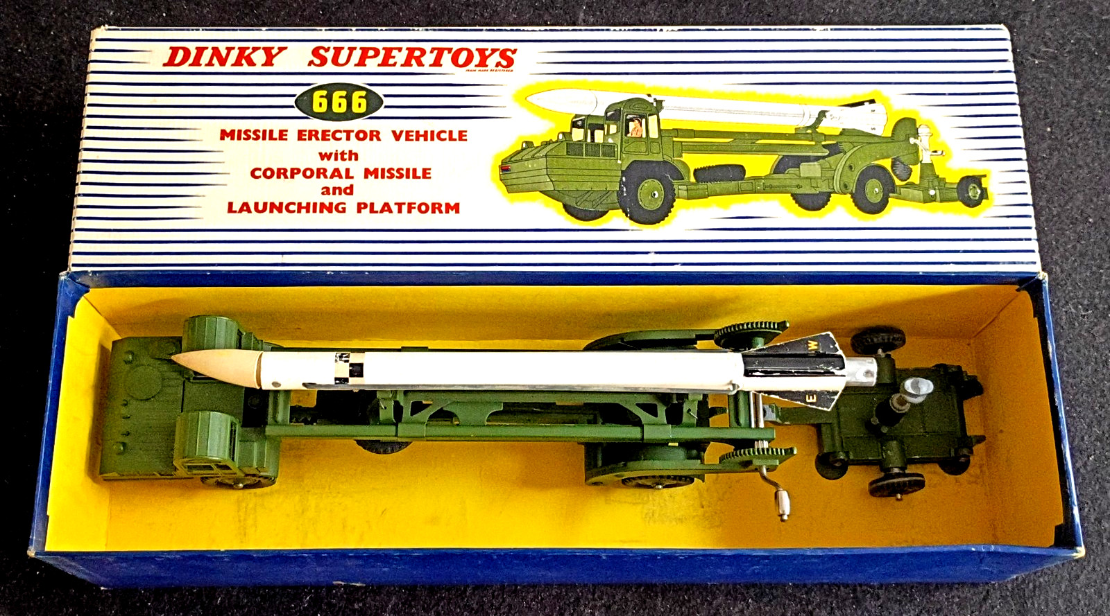 CIRCA 1960s DINKY SUPERTOYS #666 MISSILE ERECTOR VEHICLE COMPLETE IN ORIG. BOX