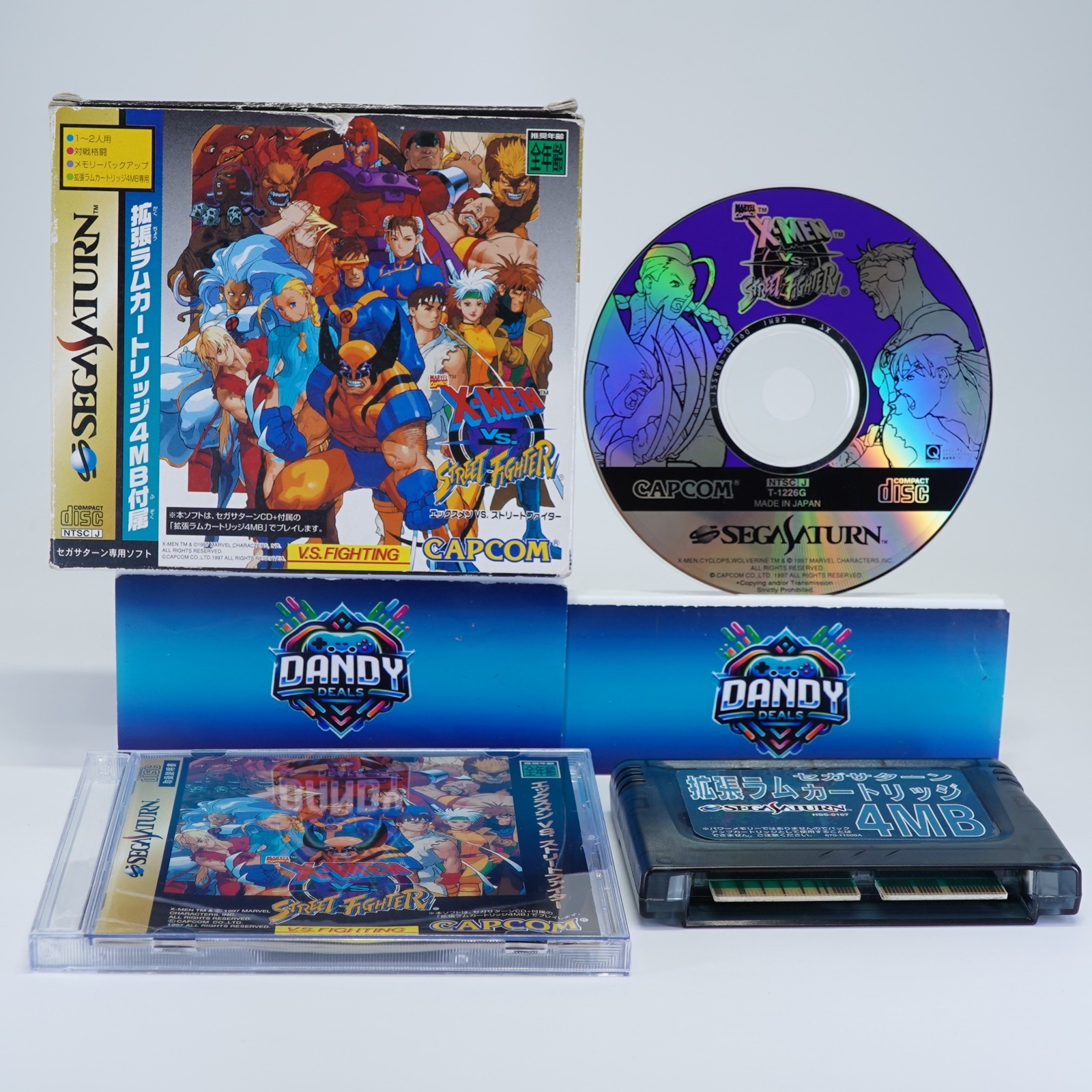 X-Men vs. Street Fighter 4MB RAM Cart Japan Region - CIB W/ Manual - Sega Saturn