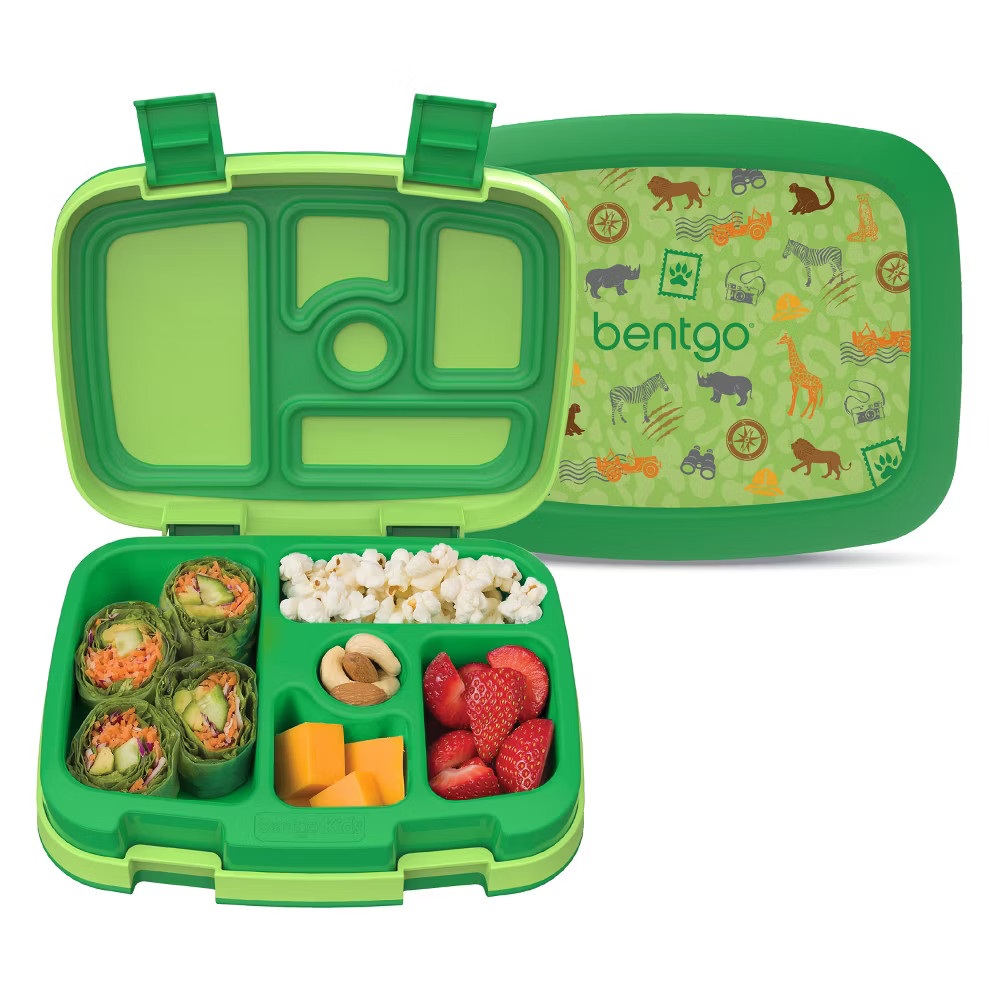 Bentgo Kids\' Prints Leak-Proof 5-Compartment Bento-Style Lunch Box - Safari