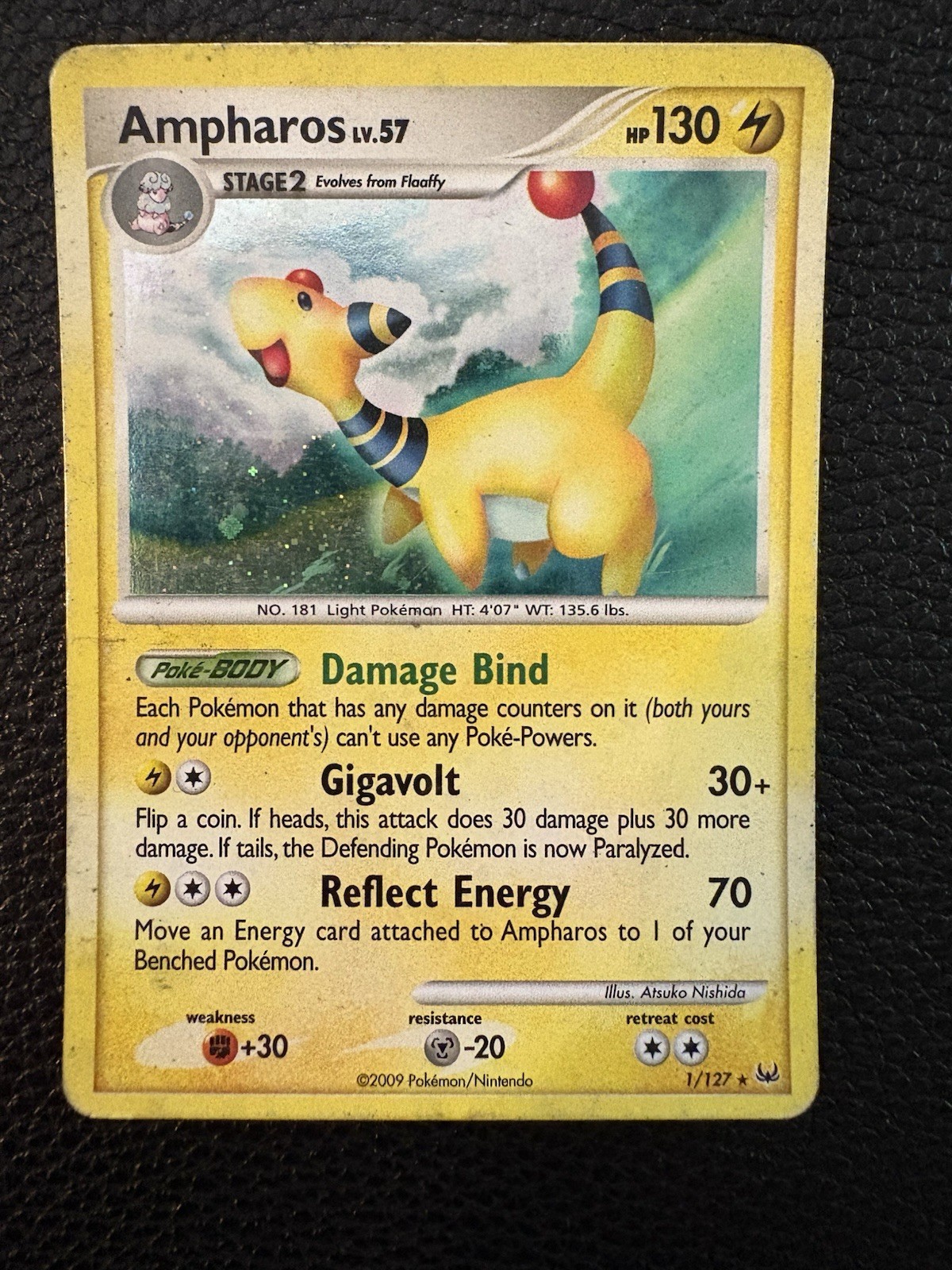 Ampharos 1/127 Holo Rare Platinum HP