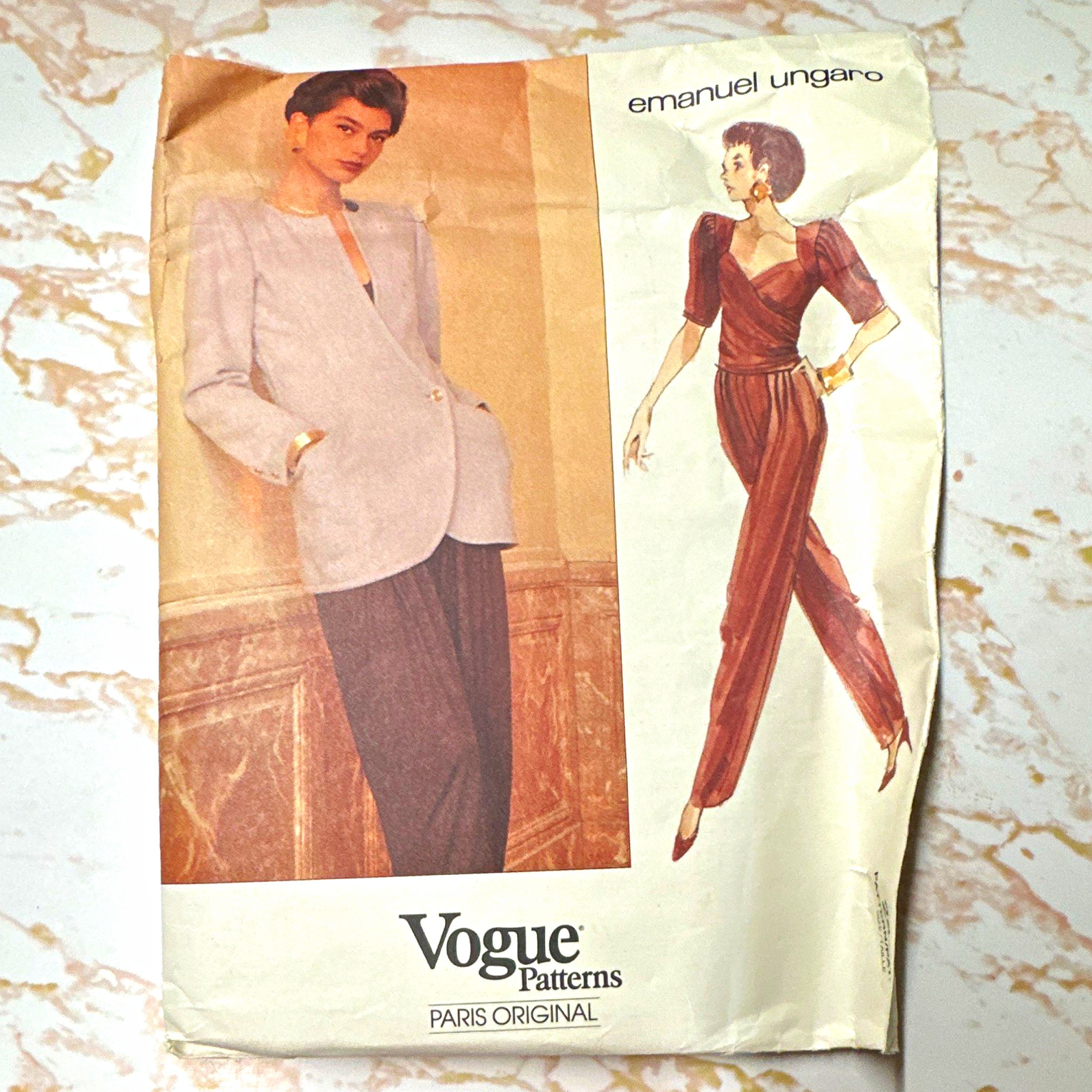 VTG 1990 Vogue Paris Original 2487 Emanuel Ungaro Jacket Pants Pattern Size 8