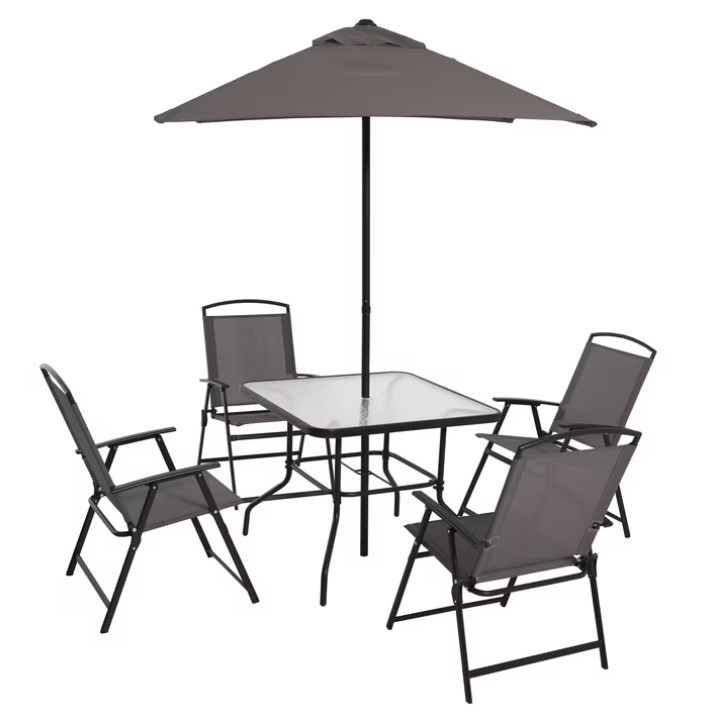 Mainstays Albany Lane 6-Piece Outdoor Patio Dining Set - Grey