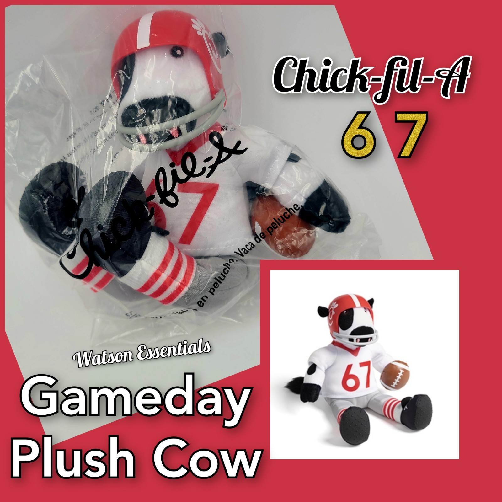 SEALED 2026 Chick-fil-A Football GameDay Plush Cow #67 Stuffed Animal 9 SEALED 2026 Chick-fil-A Football GameDay Plush Cow #67 Stuffed Animal 9