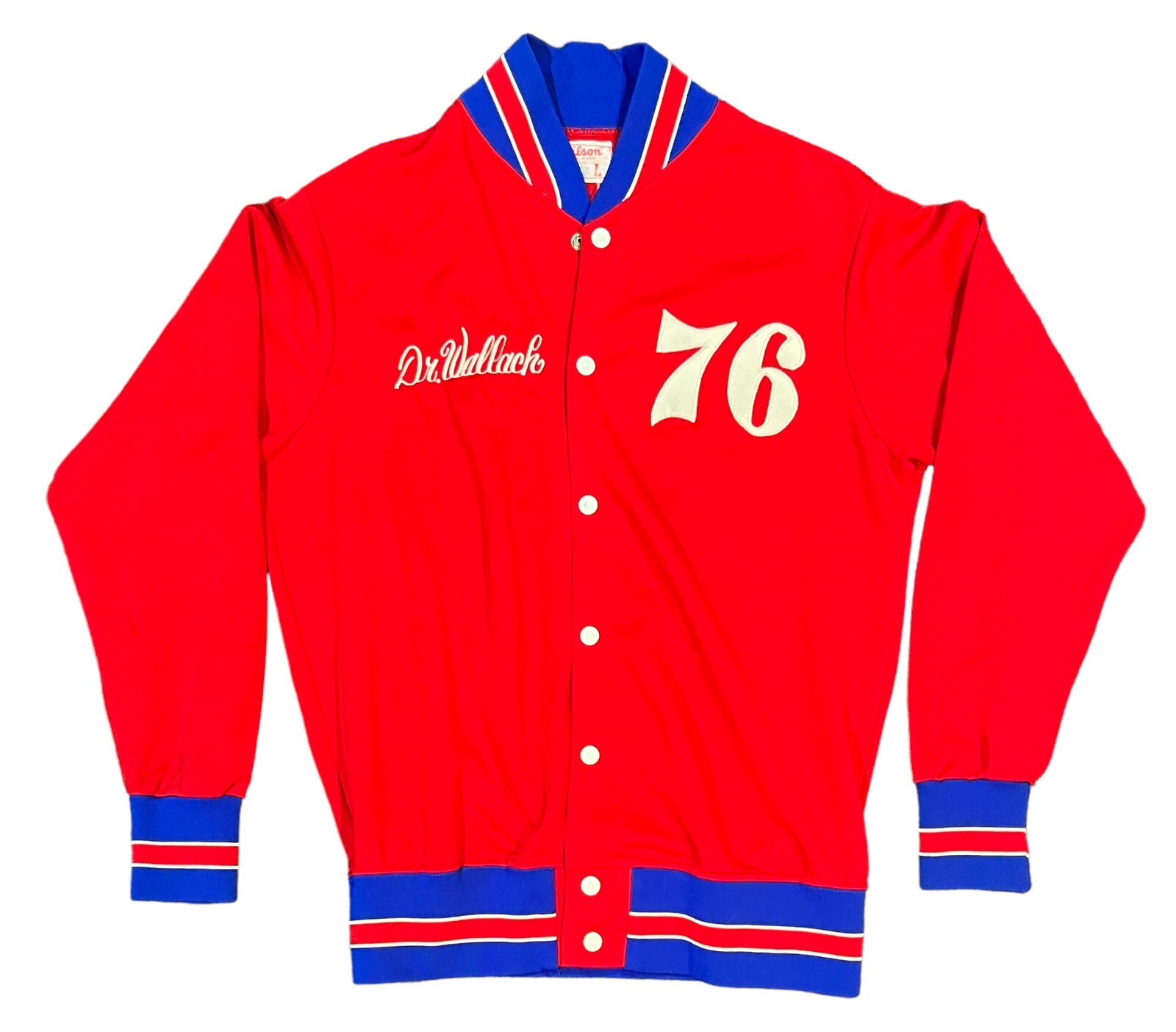 Vintage 1974 - 1977 Philadelphia 76ers Warm Up Wilson Brand Jacket Early Sixers