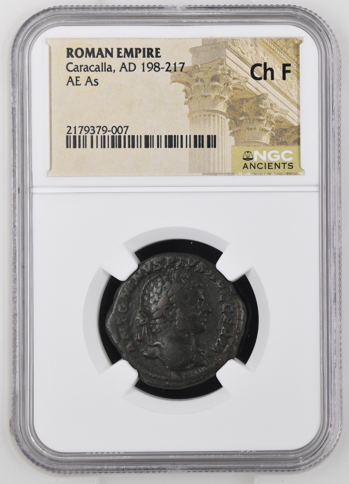 Roman Empire Caracalla AE As 198-217 AD NGC Ch F Ancient Roman Bronze Coin