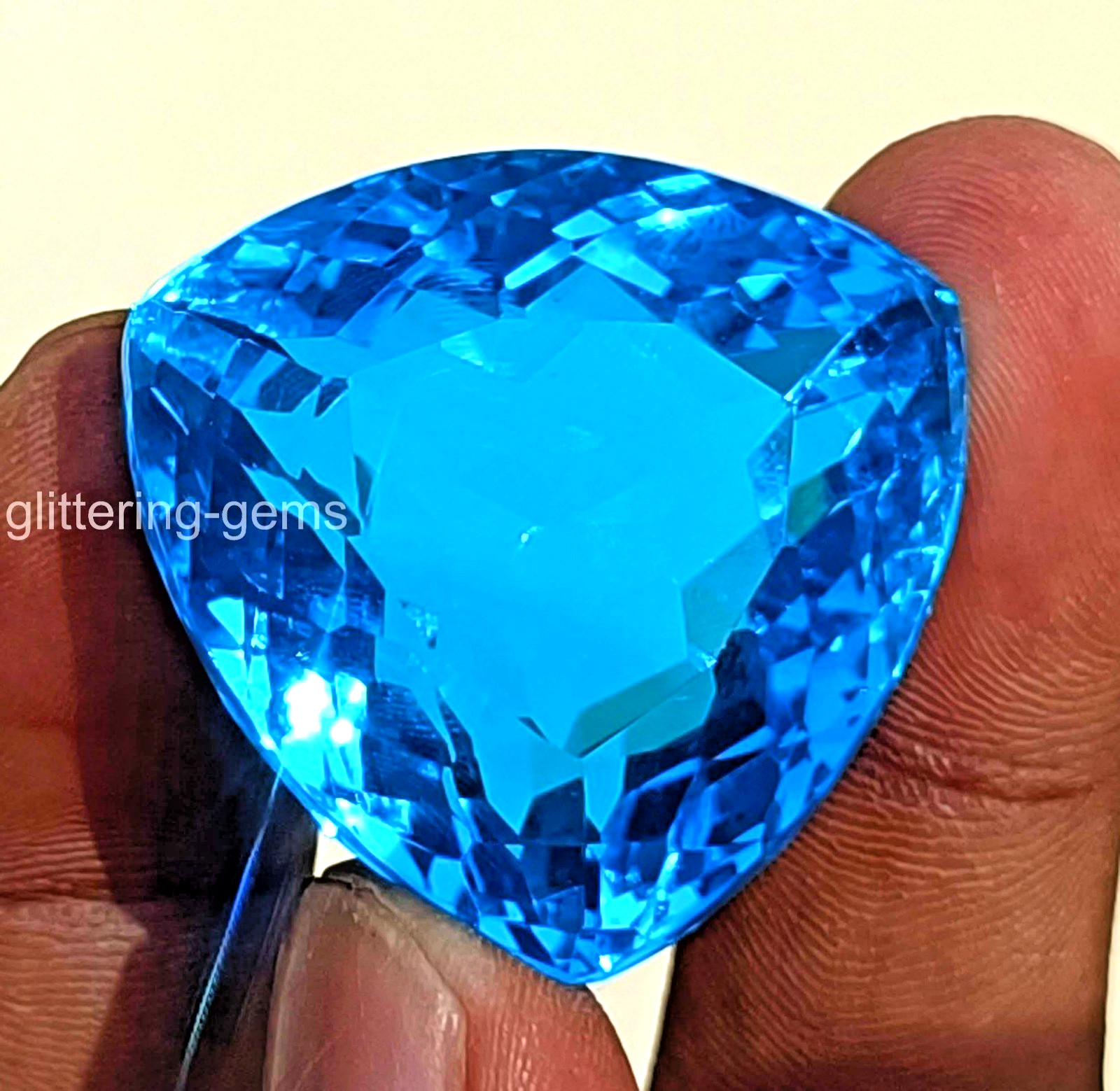 Rare 131.90 Ct Natural Paraiba Tourmaline Trillion Shape Certified Gemstone 5DOI