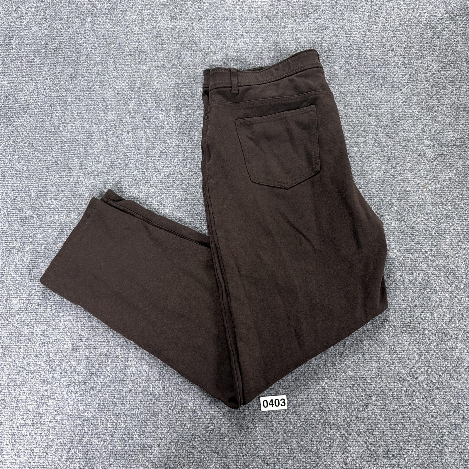 Chicos So Slimming Pants Womens 2.5 14 Brown Straight Leg Knit Stretch Basic