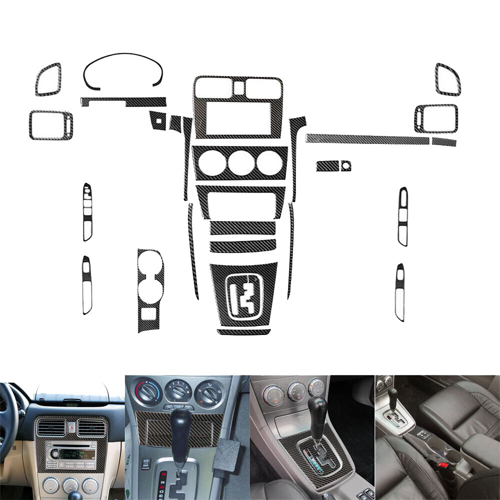 29pcs For Subaru Forester 2005-08 Carbon Fiber Whole Kits Interior Trim Set