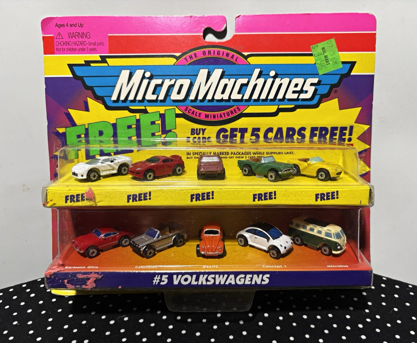 Micro Machines #5 Volkswagens Volkswagen 5-Car Set Unopened Vintage 1997