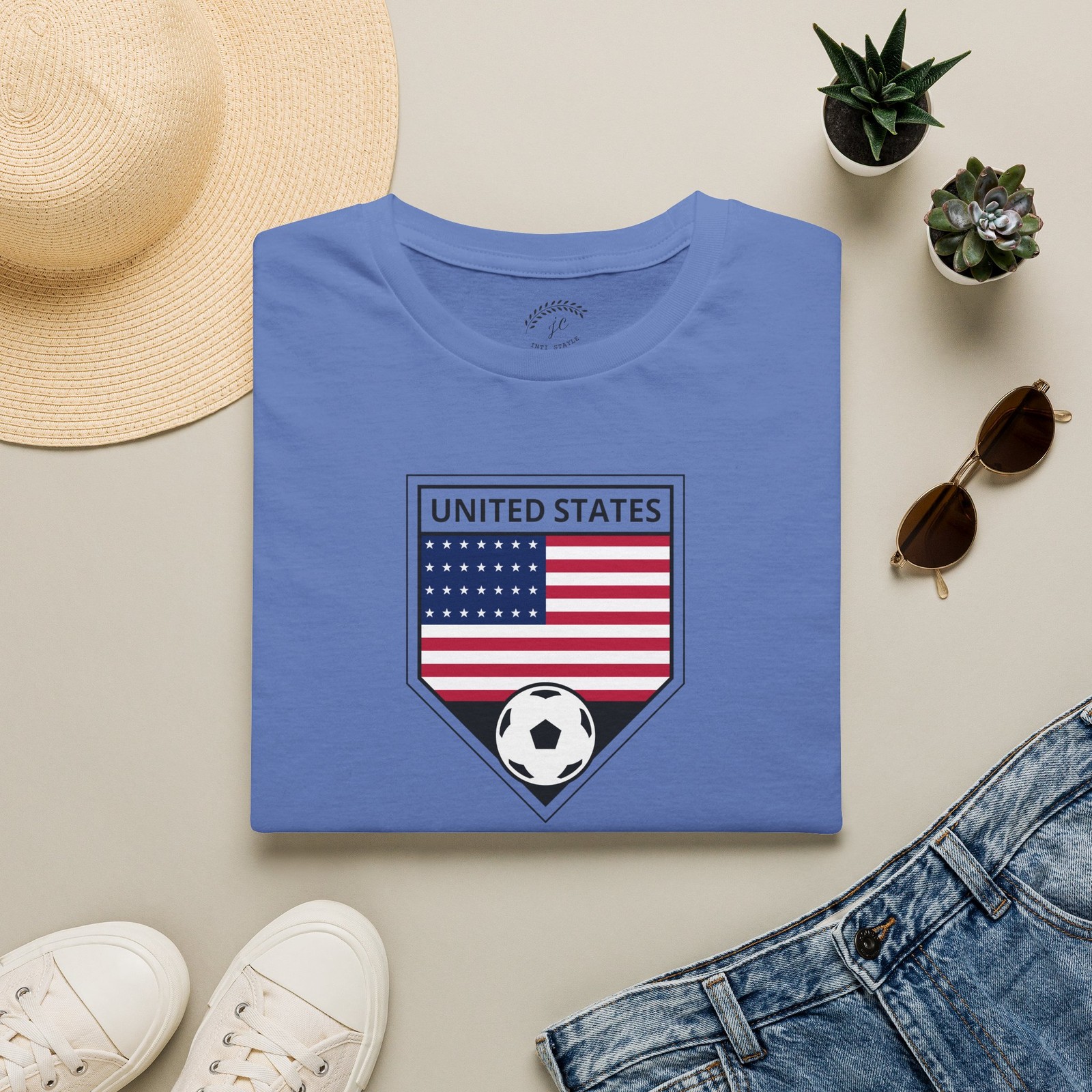 United States Soccer Shield T-Shirt | USA Flag Soccer Emblem