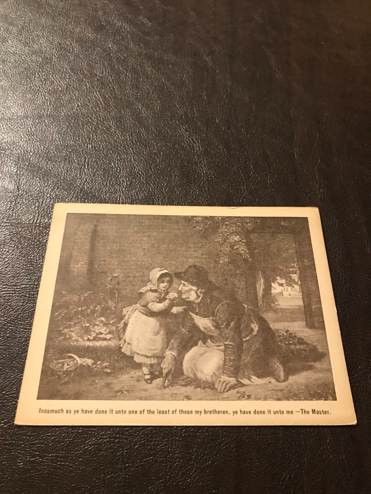 UNPOSTED POSTCARD - INASMUCH AS YE HAVE DONE IT UNTO ONE OF THE....SLOT  113