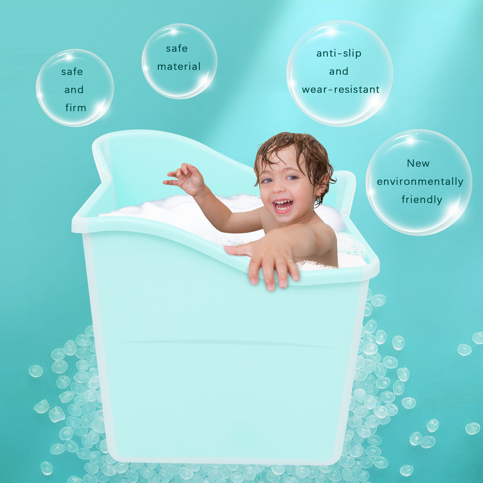 Large Foldable Bathtub for Toddler Collapsible Baby Bathtub Children