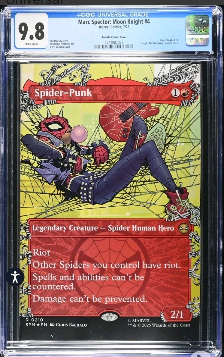 MARC SPECTOR MOON KNIGHT #4 BACHALO MTG SPIDER-PUNK VAR CGC 9.8, + NM Raw Copy MARC SPECTOR MOON KNIGHT #4 BACHALO MTG SPIDER-PUNK VAR CGC 9.8, + NM Raw Copy