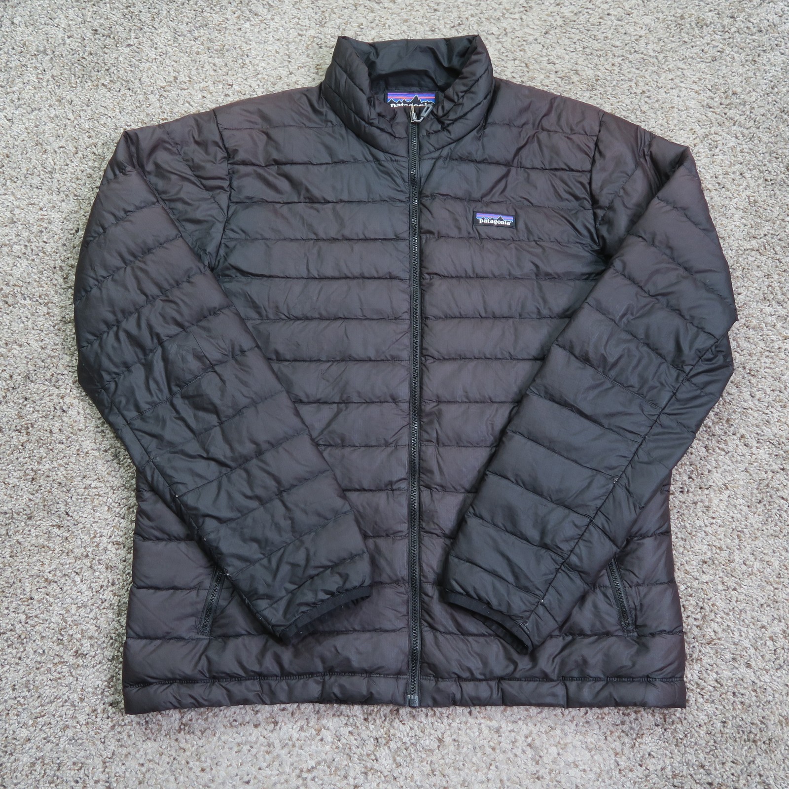 Patagonia Jacket Mens Large Black Down Sweater Puffer Down Insulated Lightweight