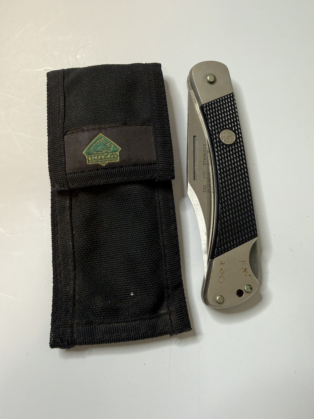  Puma 230 270 German Stainless Steel Folding Knife Vintage w/ case 