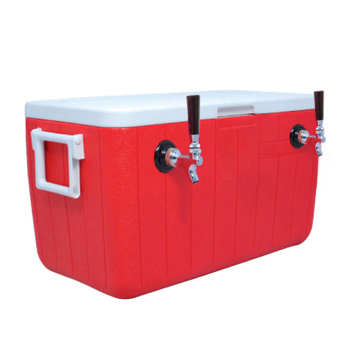 Jockey Box Cooler for Beer - 2 Faucet, 5/16\'\' x 120\' Stainless Coils, 48qt