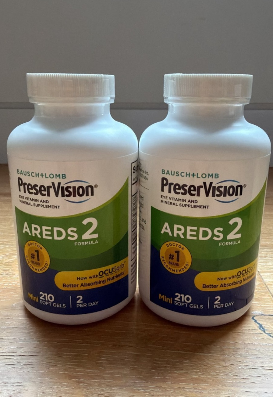 2 Bottles Preservision l Eye Vitamin AREDS 2 Mini 210 Count Soft gels EXP 04/28 2 Bottles Preservision l Eye Vitamin AREDS 2 Mini 210 Count Soft gels EXP 04/28