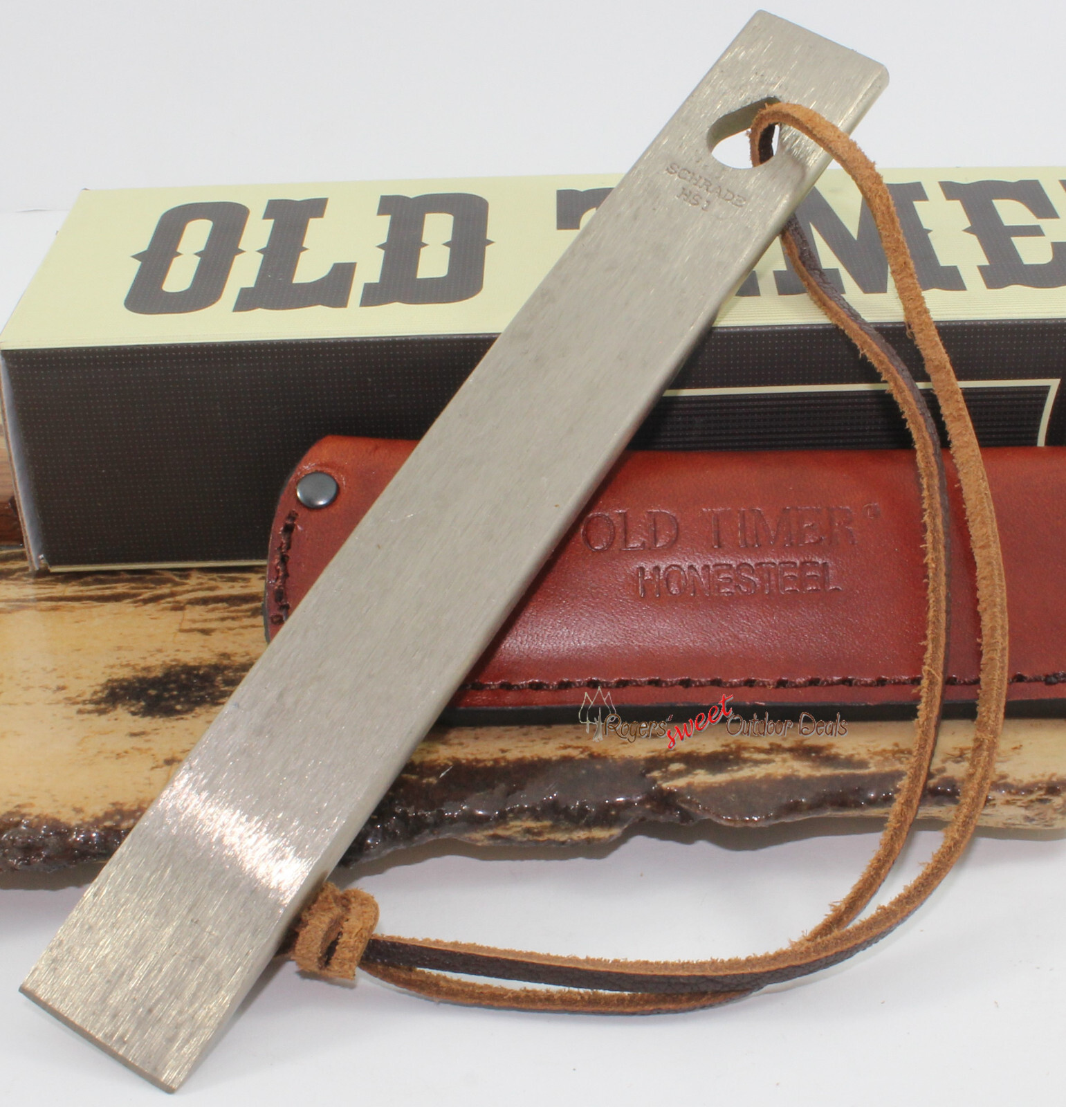Schrade Old Timer HS1 Honesteel Knife Sharpener and Honing Steel Leather Sheath Schrade Old Timer HS1 Honesteel Knife Sharpener and Honing Steel Leather Sheath
