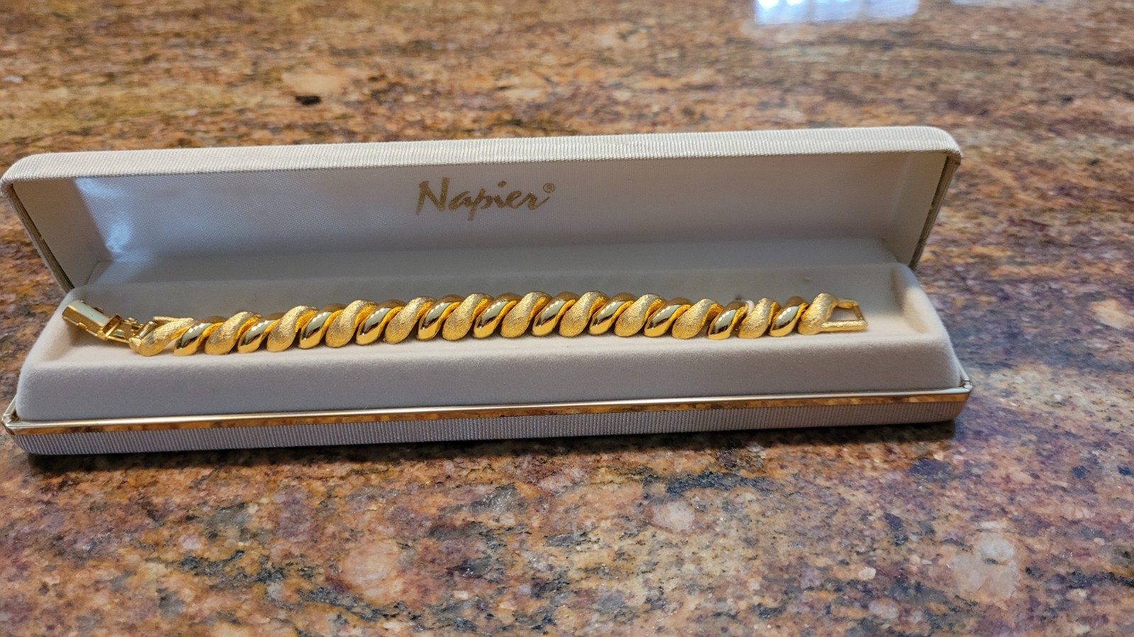Vintage Napier San Marco Link Bracelet Gold Tone NIB Original Box
