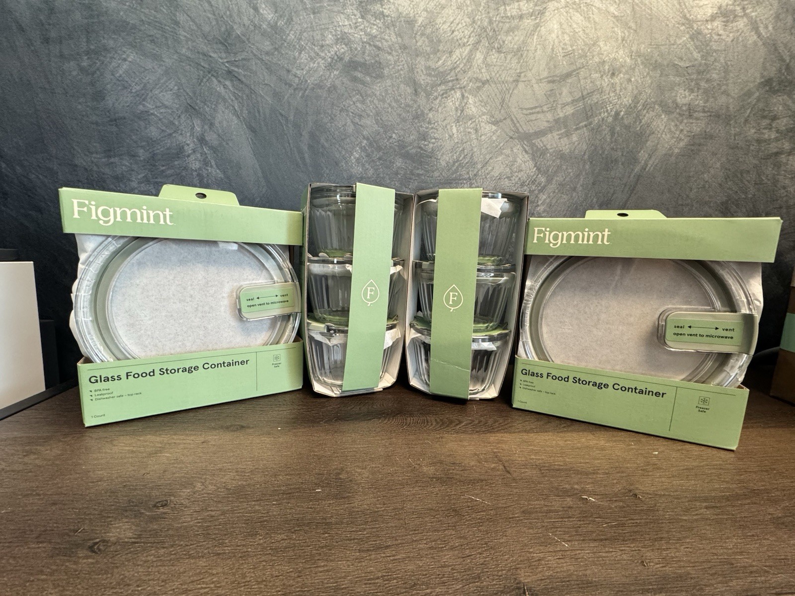 Figmint Food Storage Jars Containers Clear 16 Pc Set/ 8Containers, 2 Sizes NEW