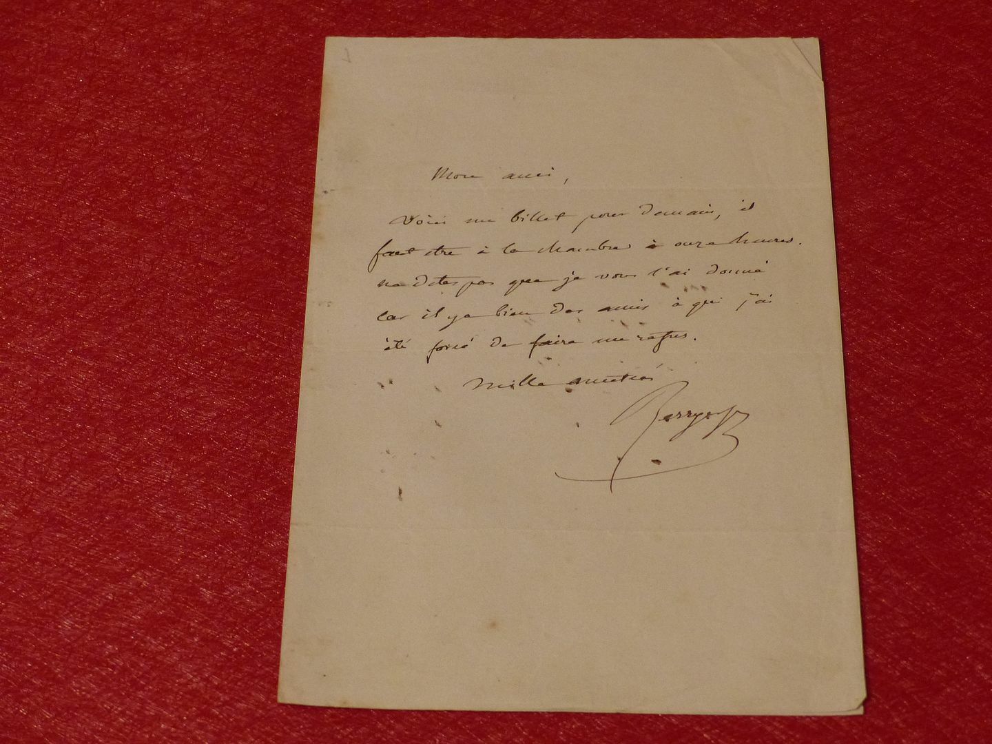 Signed Autograph Berryer (Politician Lawyer) Circa 1860 Royalist Legitimist