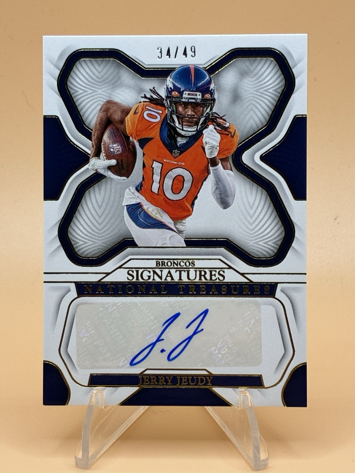 2022 Panini National Treasures Jerry Jeudy Auto Gold Foil /49